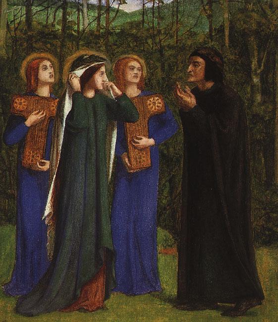 Dante Gabriel Rossetti The Meeting of Dante and Beatrice in Paradise Sweden oil painting art